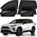 XCBYT RAV4 Window Sunshades for 2019-2025, Dual Layer Car Window Covers with Breathable Mesh & Blackout Cloth, 99% UV Protection Privacy Curtains for Car Camping, Sleeping & Rest (4 PCS)