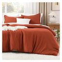 Litanika Comforter King Size Bed Set Burnt Orange, 3 Pieces Terracotta Boho Lightweight Fluffy Solid Bedding Comforter Set, Rust All Season (104x90In Comforter & 2 Pillowcases)