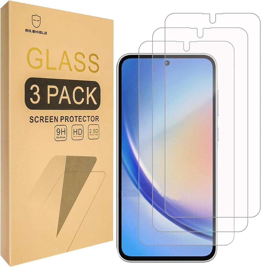 3 x Mr.Shield Screen Protector Compatible with Samsung Galaxy A35 5G [Tempered Glass] [3-PACK] [Japan Glass with 9H Hardness]