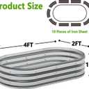zizin 2 Pack Galvanized Raised Garden Bed Metal Oval Raised Garden Beds Outdoor Planter Box for Vegetables (4x2x1FT, Silver)