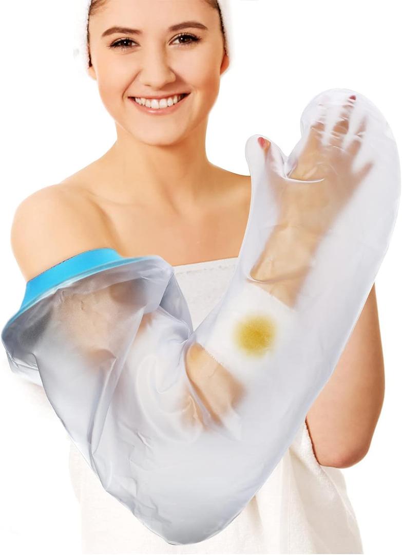 Asunby Cast Covers for Shower Arm Adult Waterproof Long full Protector Cover Soft Comfortable Watertight Seal to Keep Wounds Dry Bath Bandage Broken Hand,Wrist,Finger,Elbow Reusable Durable (XX-Large)