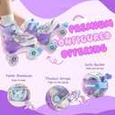METROLLER Kids Roller Skates Girls Ages 4-6 5-8 8-12 Adjustable Toddler Roller Skates Shining Wheels Little Unicorn Sports Outdoors (Purple & White, Medium-Big Kid (13c-3 US))