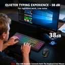 Wireless Keyboard and Mouse Combo, 9 Backlit Effects, 4000mAh Rechargeable Backlit Keyboard with Wrist Rest, 6 Button Mouse, 2.4G Full Size Quiet Keyboard Set for Computer, PC, Laptop, Mac, Windows