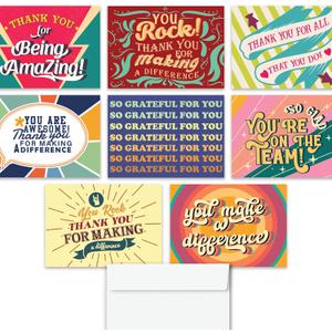 Hat Acrobat 24 Kudos Cards for Employees with Envelopes - Employee Recognition Cards - Staff Appreciation Cards for Coworkers, Admin Professionals Day, Thank You Encouragement Cards (8 Designs)