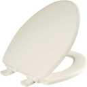 Bemis Ashland Modern Wood Toilet Seat with Decorative Edge, Slow Close, Secure Hinges, Made in USA, Elongated, Biscuit