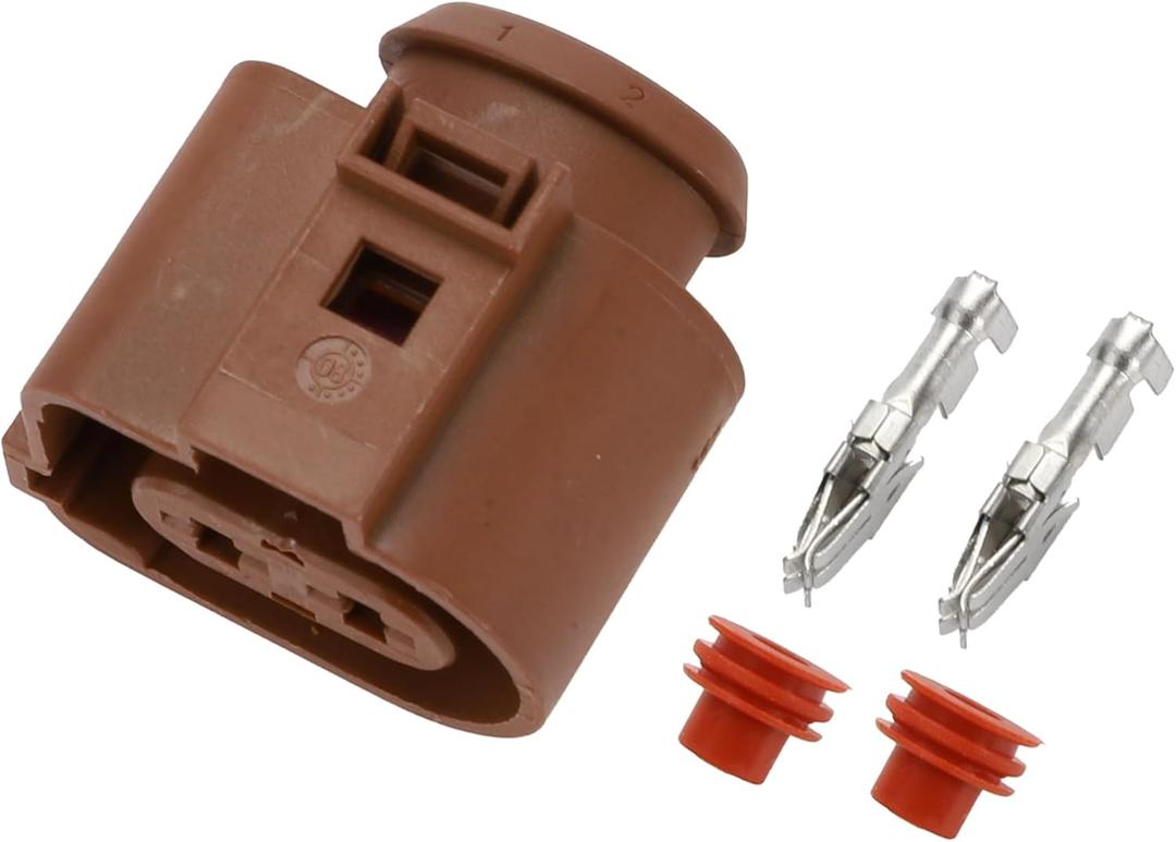 2 Pin Rear Electric Parking Brake Connector Plug No.3B0973752A - Car Female Wire Terminal Connector - for VW Plastic Red - 1 Set