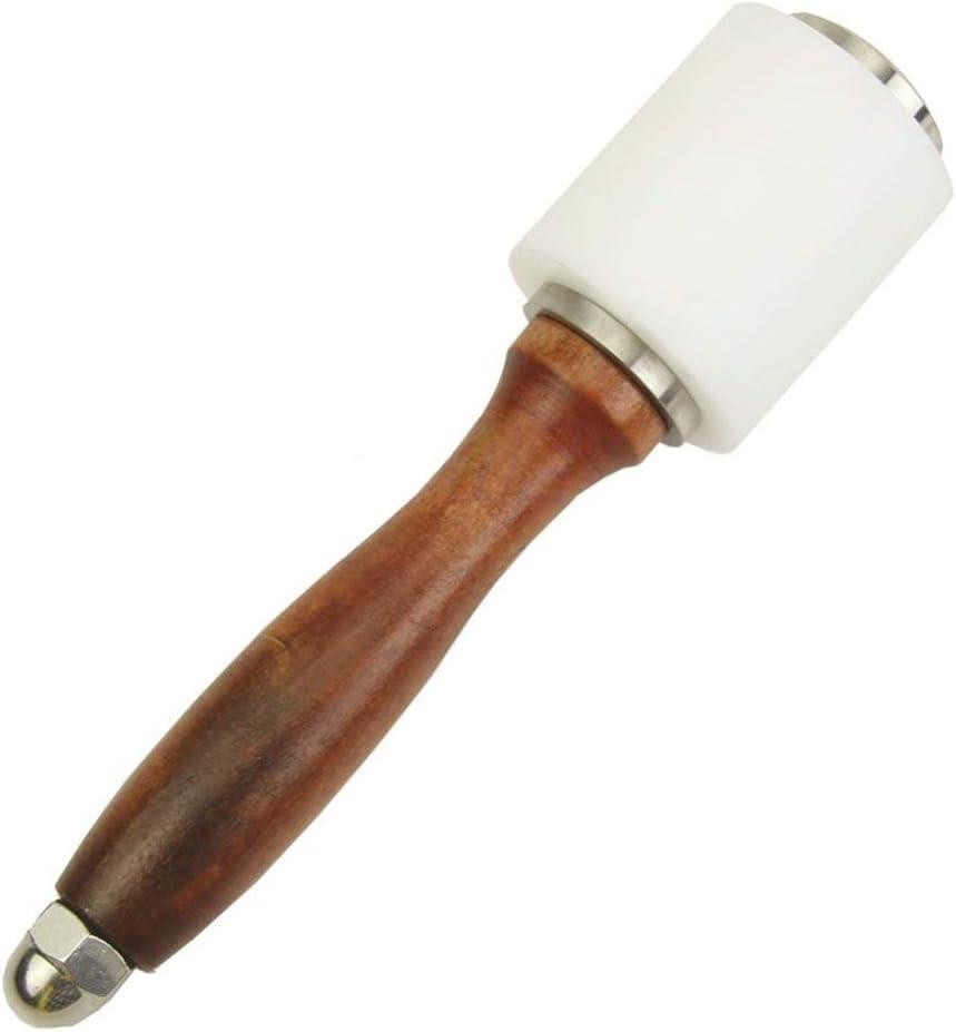 Nylon Head Leather Carving Hammer Mallet For Leatherwork Leather Cowhide Sew Club DIY Leathercraft Wooden Mallet Wood Handle (I-Head)