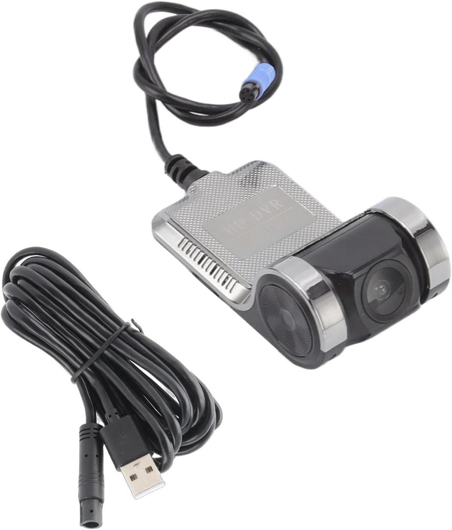 USB Dash Cam, 1080P DVR Dual Car Driving Recorder with Loop Recording, Motion Detection, ADAS Distance Warning Car Recorder for Vehicles