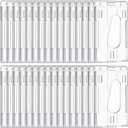 25 Pieces Vertical 2 ID Badge Holder Heavy Duty Plastic ID Card Holder Transparent Protector Clear Badge Protector Cover Sleeve Protective Cover with Thumb Slot for Credit Card
