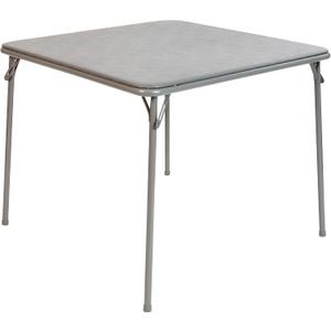 Flash Furniture Madelyn 33.5" Square Folding Multipurpose Card Table with Padded Vinyl Top, Portable Folding Game Table for 4 Players, Gray, 1 Piece Table
