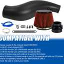 Cold Air Intake Pipe Kit Fit for Honda Civic 1992-2000 EG EK, for 1994-2001 Acura Integra DC (Red+ABS)