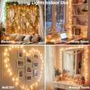 JMEXSUSS 200 LED String Lights Indoor Outdoor Clear Wire, Connectable Warm White Christmas String Lights for Bedroom, 66 Ft Twinkle Fairy Light Plug in for Wedding Home Tree Yard Patio Spring Decor