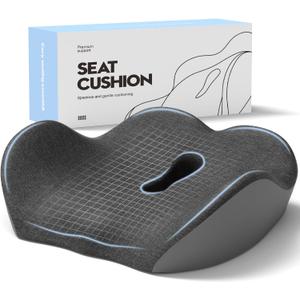 Seat Cushion for Office Chair, Sciatica and Tailbone Pain Relief Cushion, Coccyx Cushion for Car, Desk Chairs, Wheelchair (Gray)