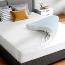 IULULU Gel Memory Foam Mattress Topper with Cover, Queen Size, 4 Inch