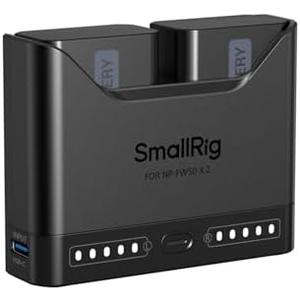 SMALLRIG NP-FW50 Camera Battery Set for Sony, 11W Dual Slot Charger with 1030mAh Batteries, Full Compatible with Sony A6000 A6100 A6300 A6400 ZV-E10 A7 A7S A7R A7SII A7RII A5000 A5100 ILCE-QX1