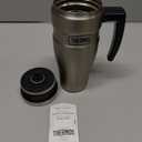THERMOS Stainless King Vacuum-Insulated Travel Mug with Handle - 16oz, Matte Steel - Thermos Tumbler for Hot & Cold Drinks - Leak-Proof & Sweat-Proof Stainless Steel Coffee Mug with Lid for Commuting