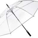 G4Free 62 Inch Clear Golf Umbrella Transparent Auto Open Large Stick Umbrella Oversized Windproof Waterproof with Sleeve for Women Men (Clear-one pack)