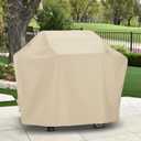 SunPatio Grill Cover 58 Inch, Heavy Duty Waterproof Barbecue Cover, Outdoor Charcoal Gas Grill Protector, All Weather Protection Compatible for Weber Char-Broil Nexgrill Kenmore and More, Beige