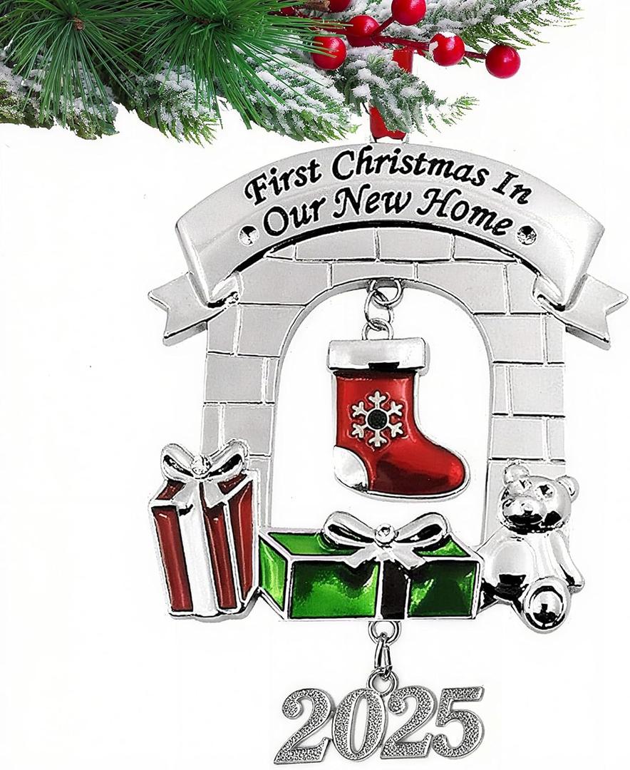New Home Ornament 2025 Christmas Tree Decoration New Housewarming Gift House Warming Couple Gift Ideas (First Christmas in Our New Home)
