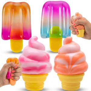 Ice Cream Squishy 4 Pcs - Dumpling Ice Cream 2026 Upgraded Dumplings Squishes for Adults Teens Squeeze Easter Basket Stuffers