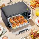 Elite Gourmet ETO449X Countertop Toaster Oven, 9.5Qt / 4-Slice Capacity, Fits 8'' Pizza, 800W Quartz Heating, 200–450°F Adjustable Temperature, 30-Min Timer, Compact Mini Oven, Black, 9L / 4-Slice