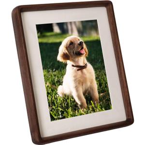5x7 Picture Frame Wood 4x6 with Mat, Natural Solid Walnut Wooden Photo Frames with Tempered Glass for Hanging or Tabletop Displaying Horizontally or Vertically