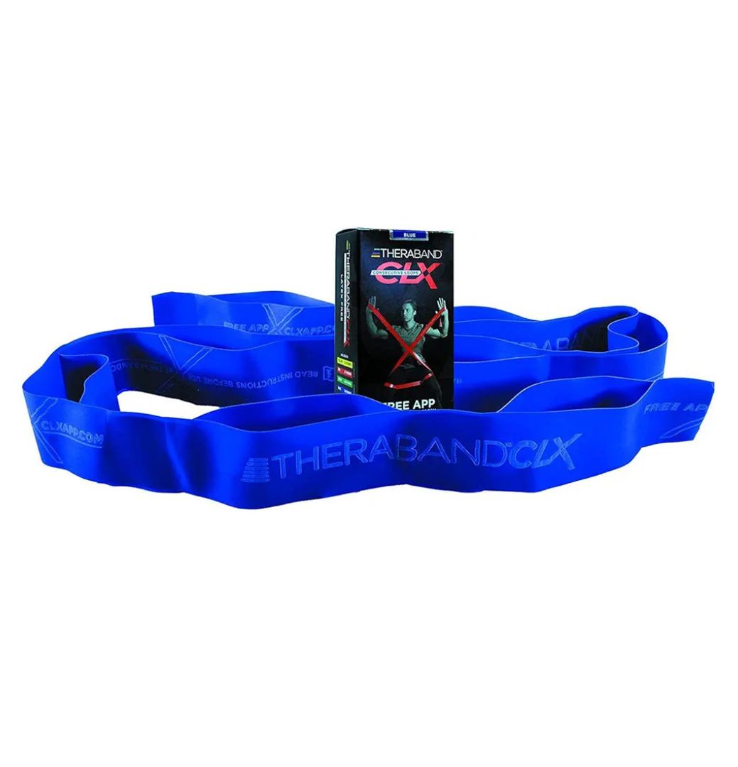 THERABAND CLX Resistance Band with Loops, 5-Foot Non-Latex Exercise Band for Mobility, Rehab, Stretching & Home Workouts, Color-Coded Resistance Levels