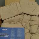 Bedsure Comforter Set Queen Size - Cotton Fabric with Microfiber Inner Fill, Taupe PureWoven Soft Bed Set for All Seasons, 3 Pieces, 1 Comforter (90" x 90") and 2 Pillow Cases (20" x 26")