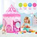 GeerWest 3PC Princess Tent for Girls with Kids Ball Pit and Crawl Tunnel for Toddlers, Pink Pop Up Playhouse Toys Indoor& Outdoor for Birthday Gifts
