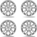 16 Inch Gloss Silver Wheel Covers Compatible with 2013-2018 Nissan Altima Sedan, Fits OEM 16" Stock Steel Wheels, OEM Hubcap #40315-3TM0B, Snap-On Hubcaps 4-Pack