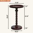 Yusong Round Side Table, Drink Table for Small Spaces, Mid-Century Accent End Table Nightstand Bedside Table for Living Room, Bedroom, Corners, and Office (Walnut)