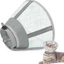 Supet Cat Cone Collar Soft to Stop Licking Scratching, Breathable Comfortable Mesh Recovery Cone for Cats After Surgery Neuter, Lightweight E Cone Collar Alternative (S) (Green)