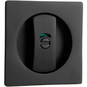 Pocket Door Lock, Square Modern Privacy Pocket Door Hardware Matte Black Bed Bathroom Flush Pocket Invisible Door Lock Black Square/Indicator Lock Double Hook