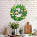 Yalikop St Patrick's Day Wreath for Front Door Wooden Door Decoration Sign Lucky Shamrock Wall Sign Irish Welcome Saint Patricks Day Hanging Decor Hanger for Party Outdoor Indoor