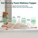 GEMBED Firm Memory Foam Mattress Topper Twin XL Size - Dual Layer 2.5 Inch Cooling Gel Memory Pad and 1 Inch Pillow Top Mattress for Back Pain - 39" x 80" x 3.5"
