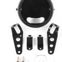 5.75 Inch Headlight Bucket Universal 5 3/4 Motorcycle Led Headlight Housing w/Mounting Brackets Fit 32-40mm Fork Tube