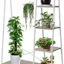 Finnhomy Metal Clothes Closet Rack, Clothing Rack for Hanging Clothes White Heavy Duty Garment Rack with 5 Wood Shelves Freestanding Portable Closet Organizer for Bedroom/Entryway/Boutiques
