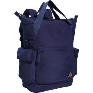 adidas Saturday 2 Tote Backpack (23L) durable lightweight athletic carry bag with handles (One Size, Dark Blue/Rose Gold)