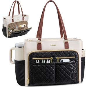 LOVEVOOK Work Tote for Women，17.3-Inch Teacher Bag with Lunch Compartment