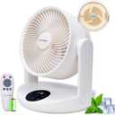 Portable Rechargeable Table Fan with Night Light, 20000mAh Battery Operated Desk Fan Cordless Air Circulator Fan, 12 Speeds, 12H Timer, Camping Fans for Home Office Dorm
