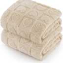 Bedsure 1 Pack 2 Dog Blankets for Small Dogs - 2pcs Washable Soft Fluffy Puppy Blanket with Premium 300GSM Coral Fleece, Cozy Cat Blankets for Indoor Cats, Fuzzy Pet Blanket for Kitten Doggy, White
