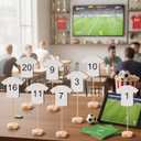 Qunclay 20 Pcs Soccer Table Number Soccer Banquet Decorations Sports Centerpieces for Table Sports Birthday Party Decorations Supplies for Game Party Decor