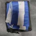Blue Stripes Magnetic Beach Towel - 75"x30" Sand Free Quick Dry Microfiber Towel with Built-in Magnets Lightweight for Beach Chair Car Door Pool Travel Camping Yoga with Storage Bag