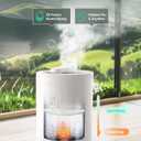 3L Stainless Steel Humidifier for Bedroom, Warm Mist Humidifiers Easy Clean, Steam Humidifier for Living Room, Whisper-Quiet and Filterless, with Sleep Mode and Timer, Auto-off Setting