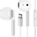 USB C Headphones Wired Earphones for iPhone 17e 17 Pro Max Air 16e 16 Pro Max 16Pro 16 Plus 16 15 Plus, In-Ear Type C Samsung Earbuds Wired for Samsung Galaxy S26 S25 Ultra S24 A17 A56 A36 A16 A25 A35 (White)