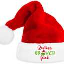 Funny Christmas Hat for Kids, Novelty Holiday Santa Hat for Christmas Party Supplies, Velvet Winter Head Wear Costume Accessories for Boys Girls Teens, White Elephant Gifts for Xmas Stocking Stuffer