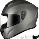 Favoto Full Face Motorcycle Helmet - Dual Visor, Anti-Fog Film Included, DOT Approved Adult Dirt Bike Helmet for Men Women (M(57-58cm/22.4-22.8inch), Black)