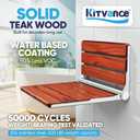 [Upgraded Version] 20" ADA Compliant Folding Teak Shower Seat Wall Mounted - Larger Teak Shower Bench, Home Care Folding Shower Seat for Inside Shower, Wall Mount Shower Chair Shower Stool, Max 400lb