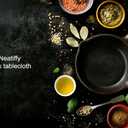 Neatiffy 54 x 108 Inch 6 Pack Rectangle Plastic Table Cloth Picnic/Camping/Party/Banquet Table Cover. Disposable/Reusable Tablecloths -Black