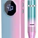 Nail Drill Professional 40000RPM for Acrylic Nails, Nail Drill Portable Electric Nail Drill for Nail Manicure, Nail Drill Rechargeable High Capacity for Salon and Home Use (Pink-Blue)